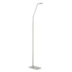TAVV LED Floor Lamp in Satin Nickel - Adjustable Neck, Push Button Dimmer, Modern Design
