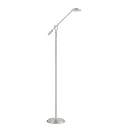 Kendall LAHOYA Satin Nickel Color Changing LED Floor Lamp with Push Dimmer Control
