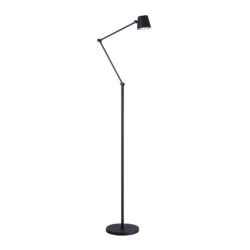 Kendall TESA Black LED Floor Lamp 9W with Push Dimmer 3000K Adjustable Height Modern Lighting