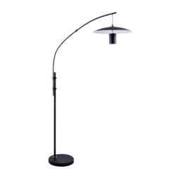 SLEY Black & Brass Floor Lamp with Non-Contact Sensor and Dimming - Adjustable Height Lighting