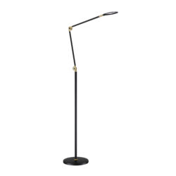 Kendall ICAN Black & Brass LED Floor Lamp with Touch Dimmer and Adjustable Height - 8W 725 lm