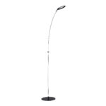 Kendall BRON Black & Stainless Steel LED Floor Lamp with 3-Way Foot Switch and 5-Year Warranty