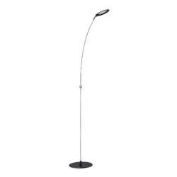 Kendall BRON Black & Stainless Steel LED Floor Lamp with 3-Way Foot Switch and 5-Year Warranty
