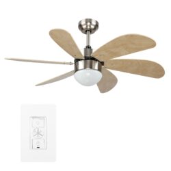Metanoia 38-inch Indoor Smart Ceiling Fan with Light Kit & Wall Control, Works with Google Assistant, Amazon Alexa, and Siri Shortcuts.