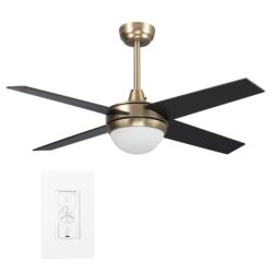 Neva 48-inch Indoor Smart Ceiling Fan with LED Light Kit & Wall Control, Works with Google Assistant, Amazon Alexa, and Siri Shortcuts.