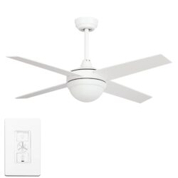 Neva 48-inch Indoor Smart Ceiling Fan with LED Light Kit & Wall Control, Works with Google Assistant, Amazon Alexa, and Siri Shortcuts.