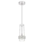 Stylish CLOE 1-Light Chrome Pendant with Borosilicate Glass & Crystal - Perfect for Modern Decor