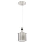 AXIS 1-Light Satin Nickel & Black Pendant | Modern Metal Lighting | E26 Base for Stylish Interiors