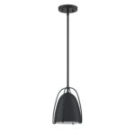 ALINA Mini 1-Light Black Pendant | Adjustable Metal Shade | Modern Lighting for Home Decor