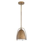 ALINA Mini 1-Light Brass Pendant - Adjustable Metal Shade & Modern Design for Home Lighting