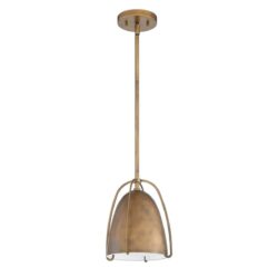 ALINA Mini 1-Light Brass Pendant - Adjustable Metal Shade & Modern Design for Home Lighting