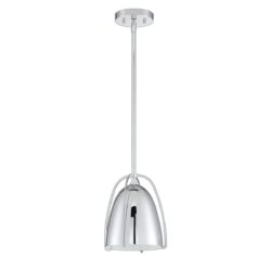 ALINA Mini 1-Light Chrome Pendant | Adjustable Metal Shade | Modern Lighting Solution