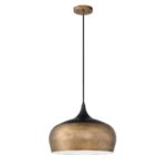 Stylish ORIAN GRANDE Brass & Black 1-Light Pendant - Modern Metal Shade, E26 Base