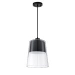 CALADON 1-Light Black Pendant - Stylish Metal & Glass Lighting for Modern Spaces