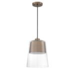 Brass CALADON 1-Light Pendant by Kendall Lighting - Stylish Metal & Glass Design for Elegant Spaces