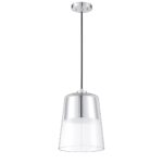 CALADON 1-Light Chrome Pendant - Modern Metal & Glass Light Fixture for Elegant Spaces