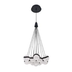 Shop MYSTYKE 13-Light LED Pendant - Modern Black Finish with Frosted Acrylic Globes