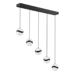 Stylish MYSTYKE 5-Light Black LED Bar with Acrylic Globes | Adjustable Height, Modern Lighting Solution