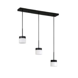 NUON 3-Light Black Bar Kendall Lighting | Modern G9 Fixture with White Glass Shades | 25W