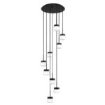 NUON 9-Light Black Pendant Lighting - Modern Metal & Glass Fixture for Elegant Illumination