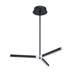 Buy STYKX 3-Light LED Pendant in Black & Chrome | 30” Stylish Lighting Fixture for Modern Spaces