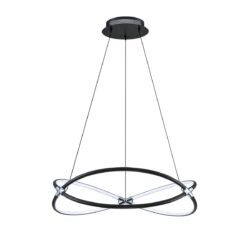 Buy HOOP 24 LED Pendant Light - Dual Spiral Black & Chrome, 48W, 1300 lm, Modern Lighting