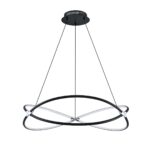 Modern HOOP 30 LED Pendant Light - Black & Chrome, 3000K, 57W, 1500 lm - Stylish Home Lighting