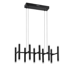 VERTICALS 20-Light LED Pendant - Black Finish, Modern Design, 1500lm, Energy Efficient Lighting