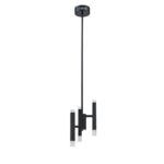 VERTICALS 6-Light LED Pendant by Kendall Lighting - Modern Black Finish, 3000K Integrated Bulbs
