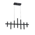 Modern VERTICALS 7-Light LED Pendant - Black Finish, 3000K, 700 lm - Stylish Metal Design