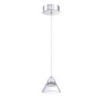 Elegant Chrome LED Pendant Light - GEO Series, 1-Light with Clear Acrylic Shade - Modern Illumination