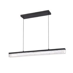 Shop BLACK ICE 39 LED Pendant Light - Modern Black Finish with Glacier Glass - Kendall Lighting