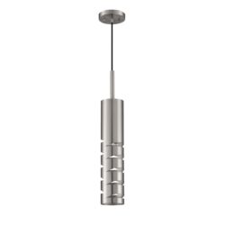 Satin Nickel Pendant Light | VALANTE 1-Light Metal Shade | Modern Kendall Lighting
