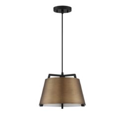 SKY 1-Light Brass & Black Pendant - Modern Metal Shade, E26 Base, 100W Fixture for Stylish Lighting