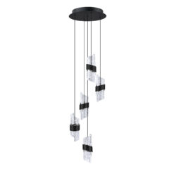 Modern 5-Light Adjustable LED Pendant Light - Kendall Lighting Silhouettes in Matte Black