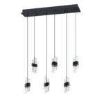 Adjustable 6-Light LED Rectangular Pan by Kendall Lighting - Matte Black, High CRI, Modern Design