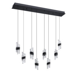 Elegant SILHOUETTES 8-Light LED Rectangular Pan - Adjustable Color & Height | Modern Matte Black Design