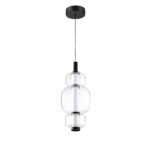 SOLICA 1-Light LED Pendant Light with Adjustable CCT - Black Finish & Borosilicate Glass Shades