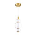 SOLICA 1-Light Brass LED Pendant - Adjustable CCT, Borosilicate Glass, 2030lm, Elegant Lighting