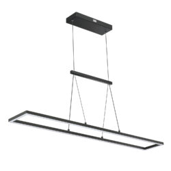 Shop BIZA 47 LED Pendant Light - Modern Black Finish, Adjustable Height, 64W Brightness