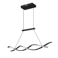 TWIST 40 Dual Helix LED Pendant Light - Dimmable, Black Finish, Modern Aluminum Design