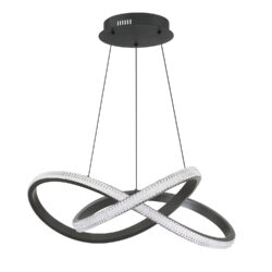 PRADO 24 LED Pendant | Kendall Lighting | Black Finish | 3000K | 3270 lm | Modern Crystal Design