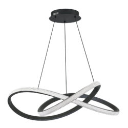 PRADO 32 LED Pendant Light - Black Finish with Crystaline Acrylic | Modern Lighting