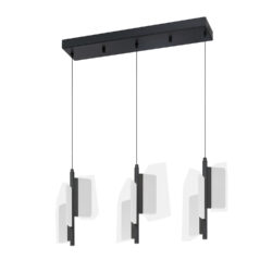 PHAEDRA 9-Light LED Pendant Bar - Stylish Black Finish, Dimmable, Integrated 35W LED | Kendall Lighting