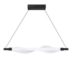 FABRICA 31 LED Pendant Light - Modern Black Fixture with Faux-Fabric Shade - 3000K