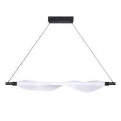 FABRICA 39 LED Pendant Light - Modern Black Finish with Faux-Fabric Shade, 28W, 2800 lm, 3000K