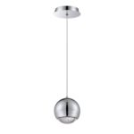 Stylish SPUMANTE 1-Light Chrome Pendant with Bubble Glass Shade – Modern Lighting for Any Space