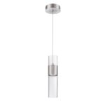 LOLA Satin Nickel GU-10 Pendant Light - 1 Light with Clear Glass Shades for Modern Decor