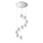 Politan 9-Light Chrome Pendant with Crystal Chains - Modern Lighting for Elegant Spaces