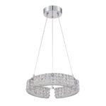 “CARINA 6-Light Optic Crystal Pendant - Modern Chrome Finish, Adjustable Height & G9 Bulbs Included”